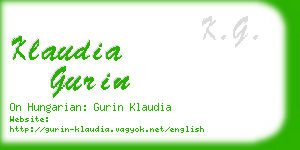klaudia gurin business card